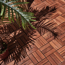 Cargar imagen en el visor de la galería, Pack de 9 baldosas exterior madera de acacia 30x30 cm