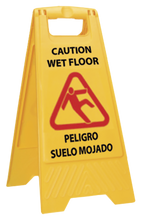 Cargar imagen en el visor de la galería, Señal de aviso de suelo mojado (Castellano / Inglés)
