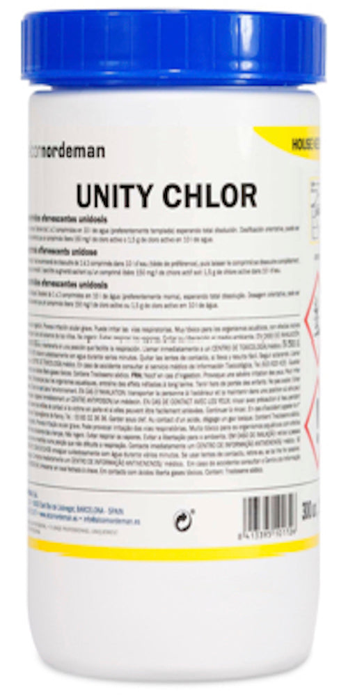 Alcornordeman Unity CHLOR Comprimidos efervescentes Pastillas de Cloro Activo para Limpieza y desinfección