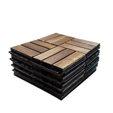 Cargar imagen en el visor de la galería, Pack de 9 baldosas exterior madera de acacia 30x30 cm
