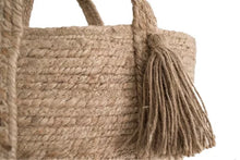 Cargar imagen en el visor de la galería, Cesta decorativa de yute natural blanqueado 36 l de 40x30x40 cm
