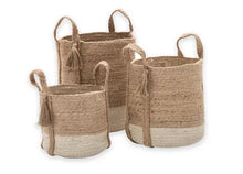 Cargar imagen en el visor de la galería, Cesta decorativa de yute natural blanqueado 36 l de 40x30x40 cm
