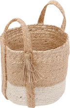 Cargar imagen en el visor de la galería, Cesta decorativa de yute natural blanqueado 36 l de 40x30x40 cm
